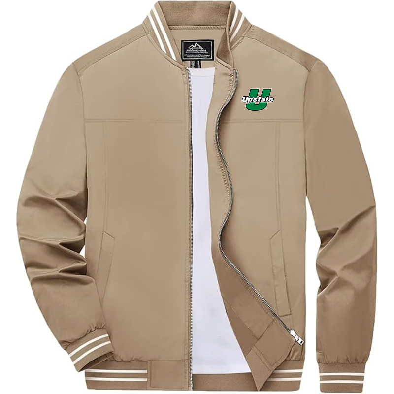 Men's  USC Upstate Spartans Zip-Up Bomber Jacket Ribbed Collar and Cuffs Outerwear
